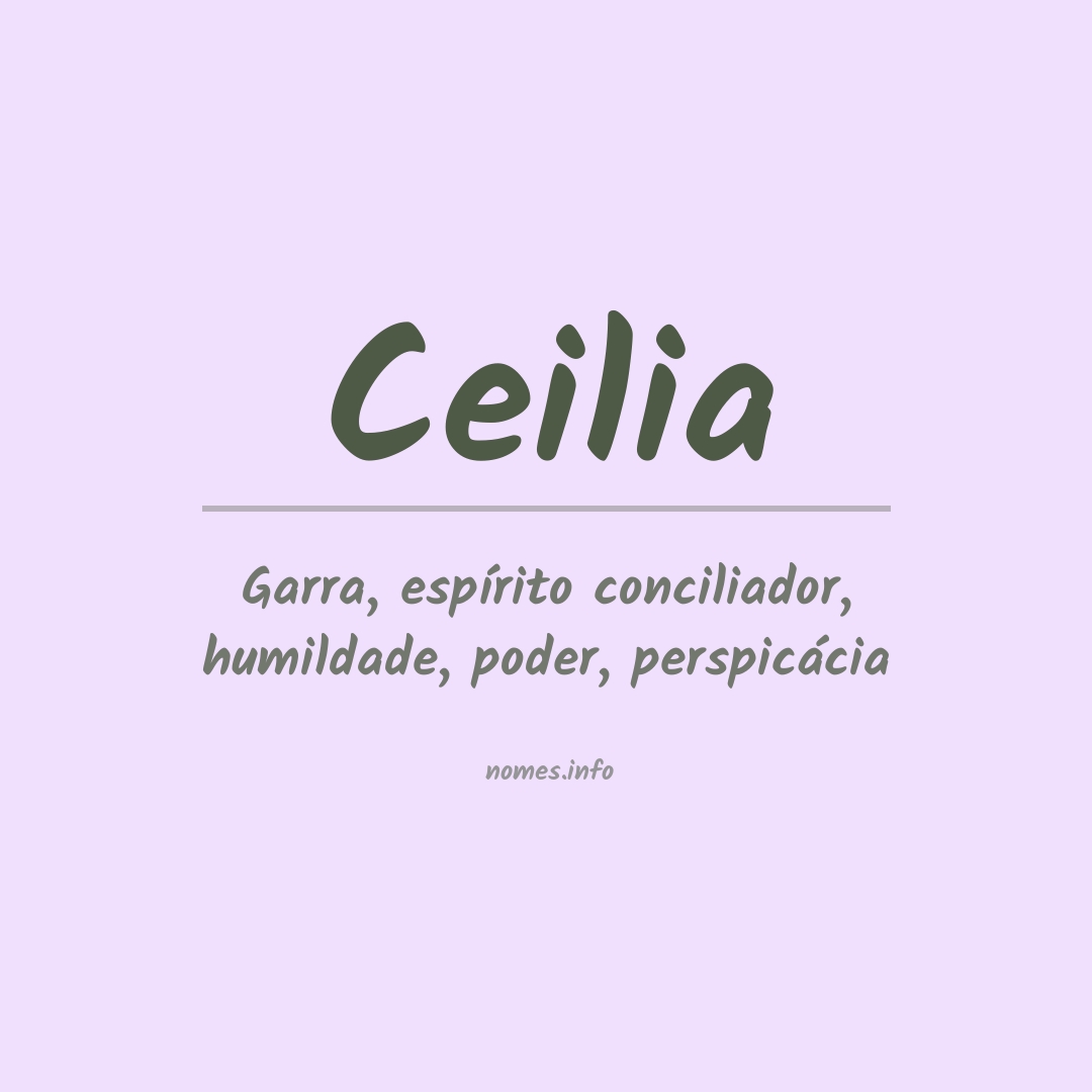 Significado do nome Ceilia
