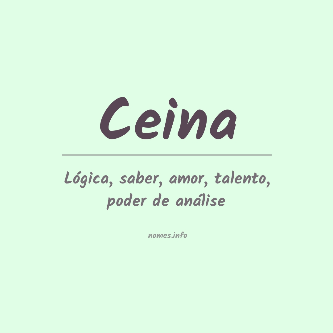Significado do nome Ceina