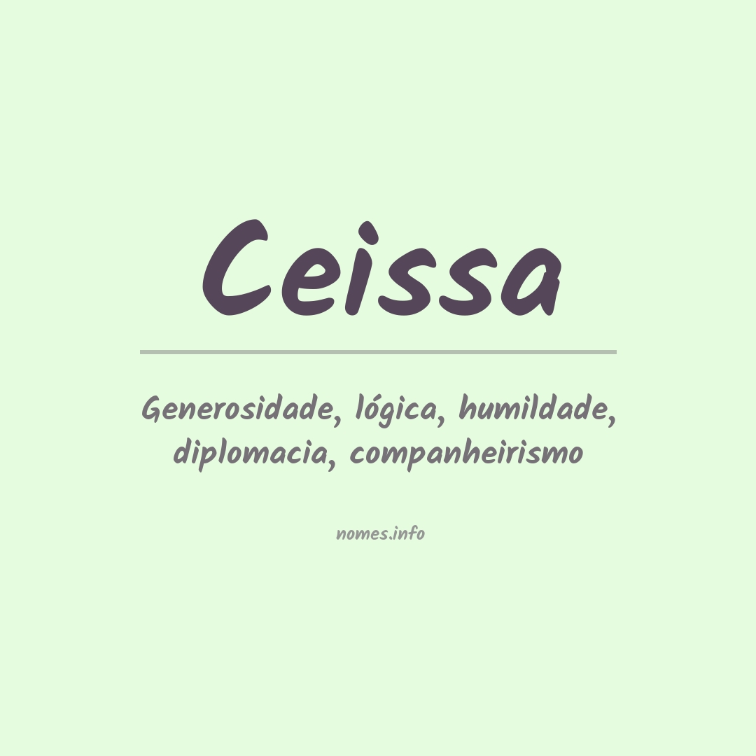 Significado do nome Ceissa