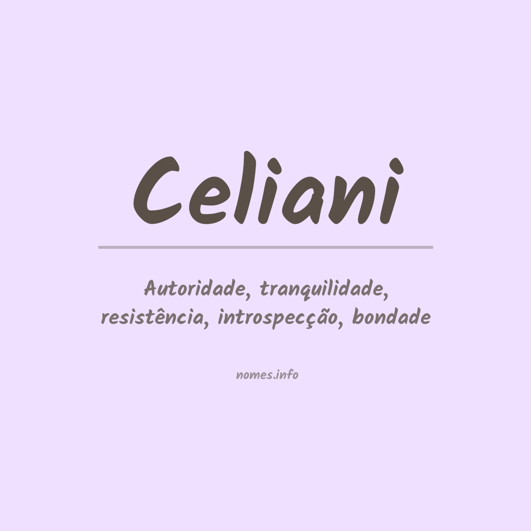 Significado do nome Celiani