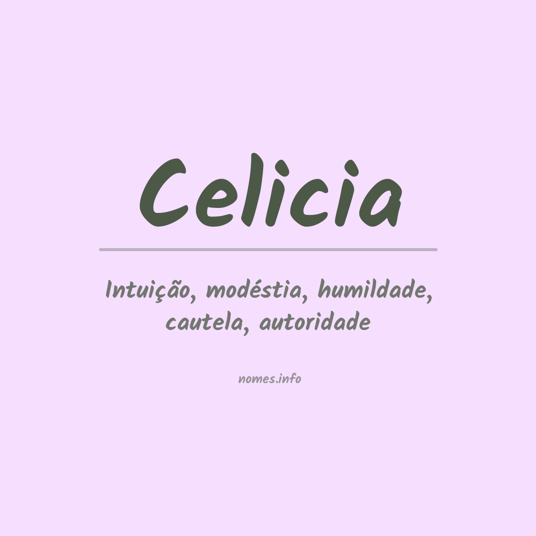 Significado do nome Celicia