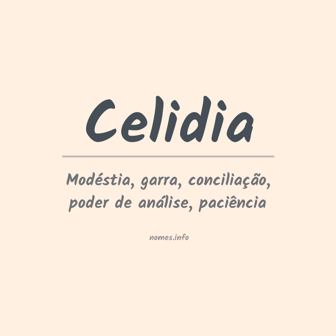 Significado do nome Celidia