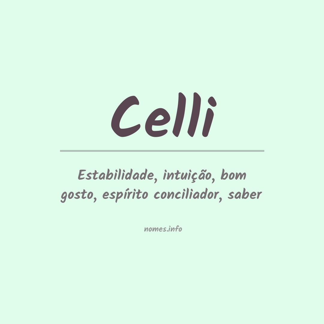 Significado do nome Celli