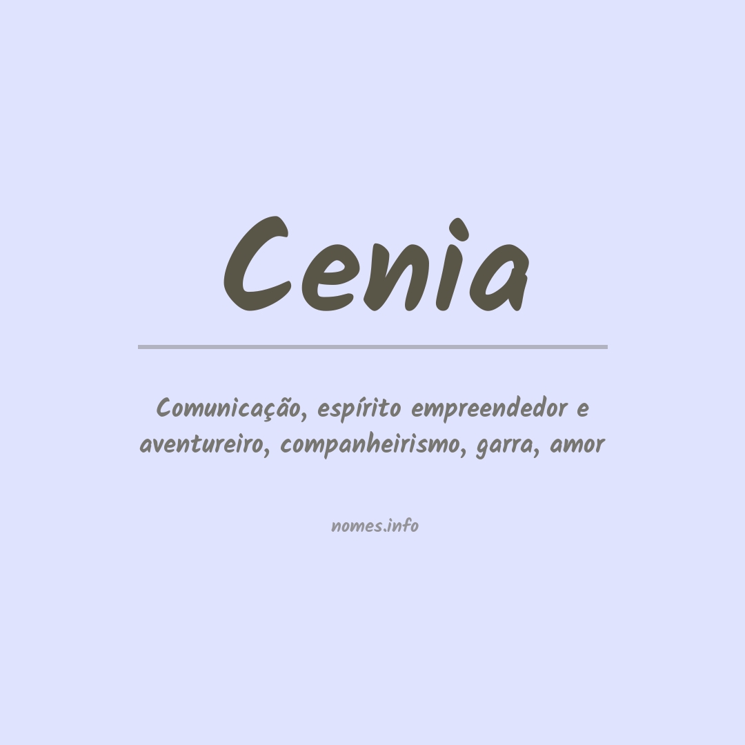 Significado do nome Cenia