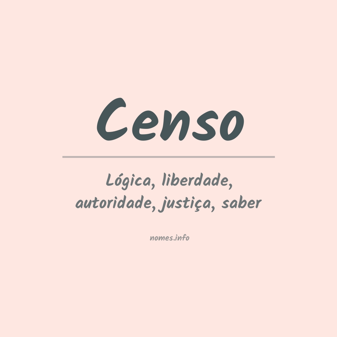 Significado do nome Censo Significado do nome Censo