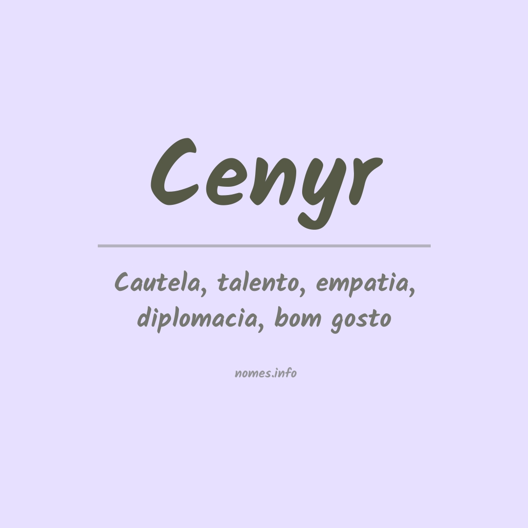 Significado do nome Cenyr