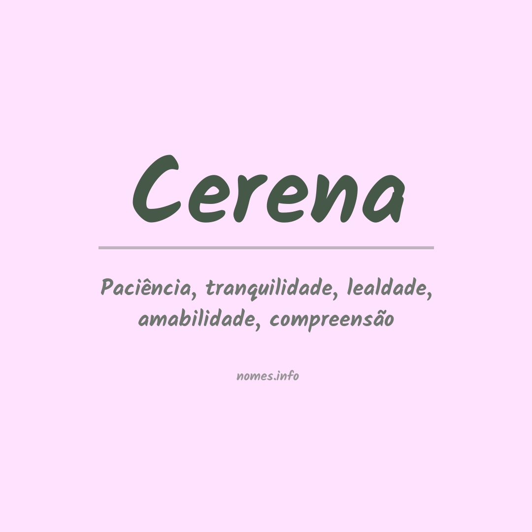 Significado do nome Cerena