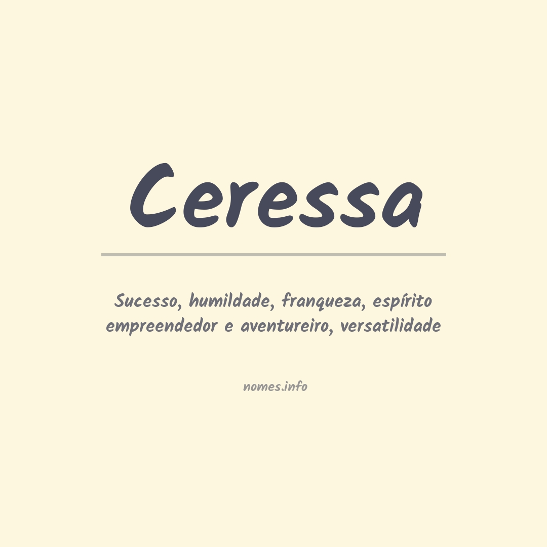 Significado do nome Ceressa