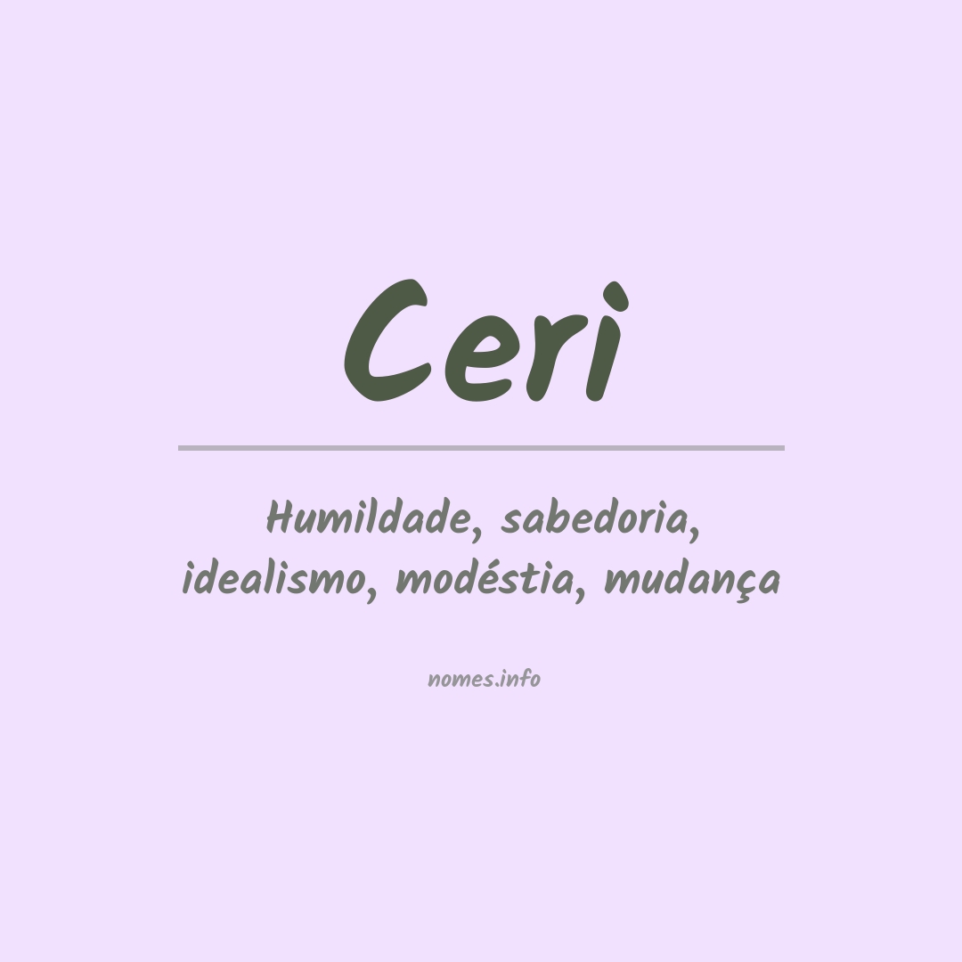 Significado do nome Ceri