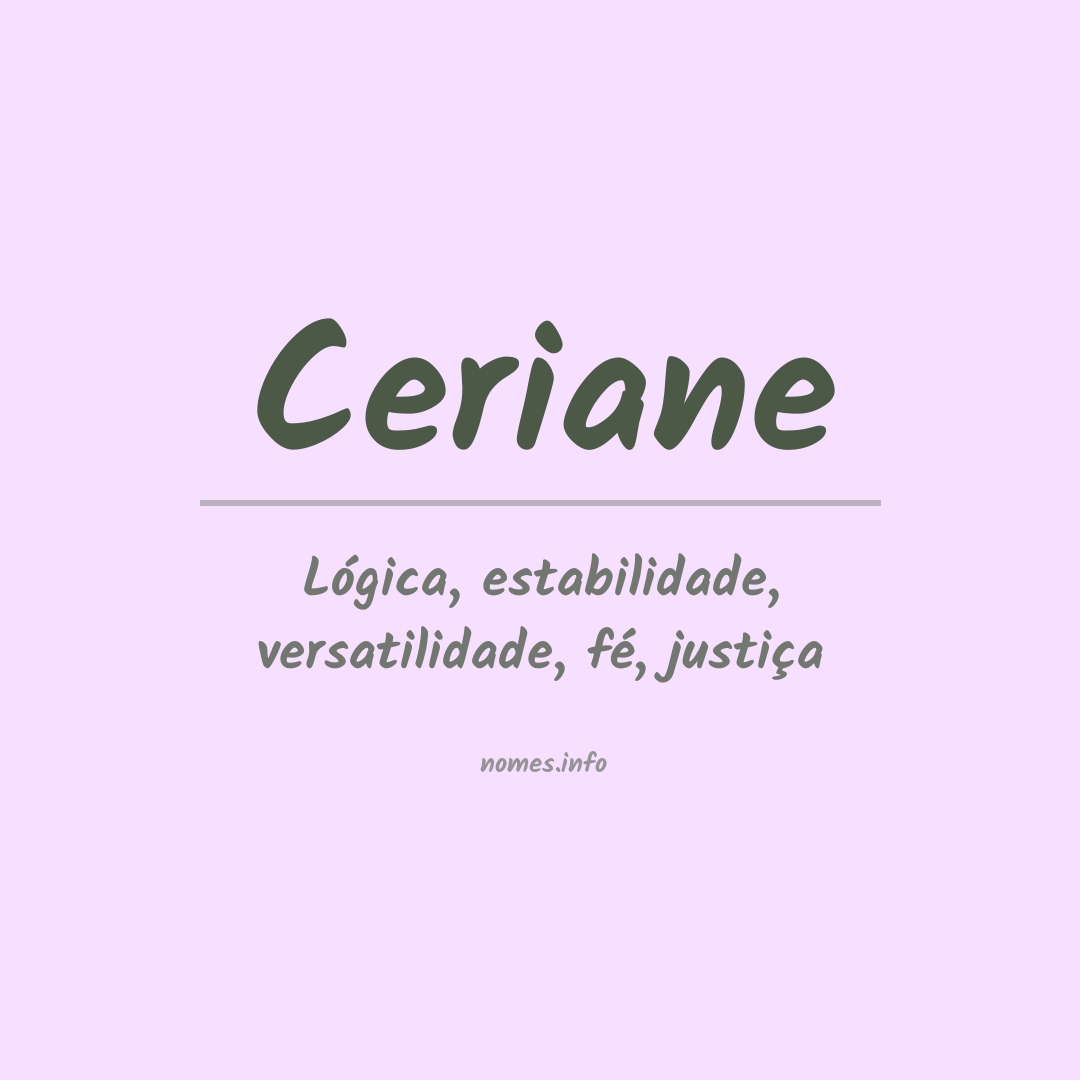 Significado do nome Ceriane