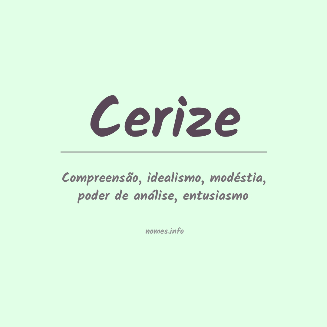 Significado do nome Cerize