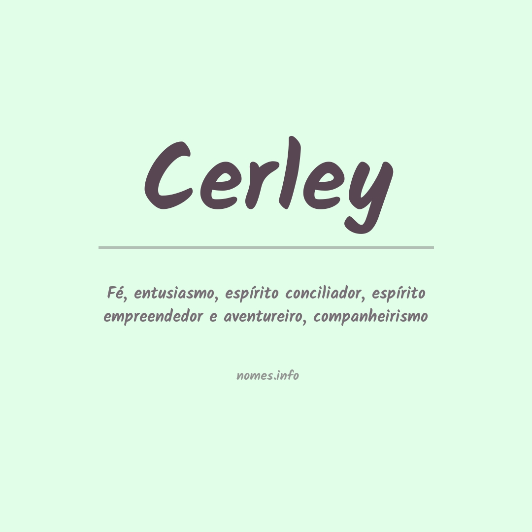 Significado do nome Cerley