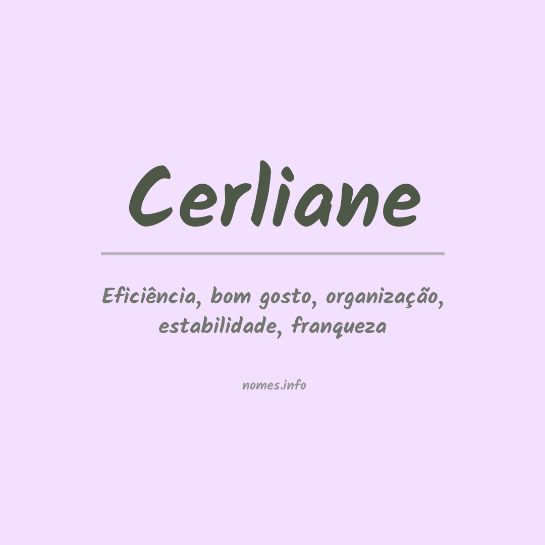 Significado do nome Cerliane