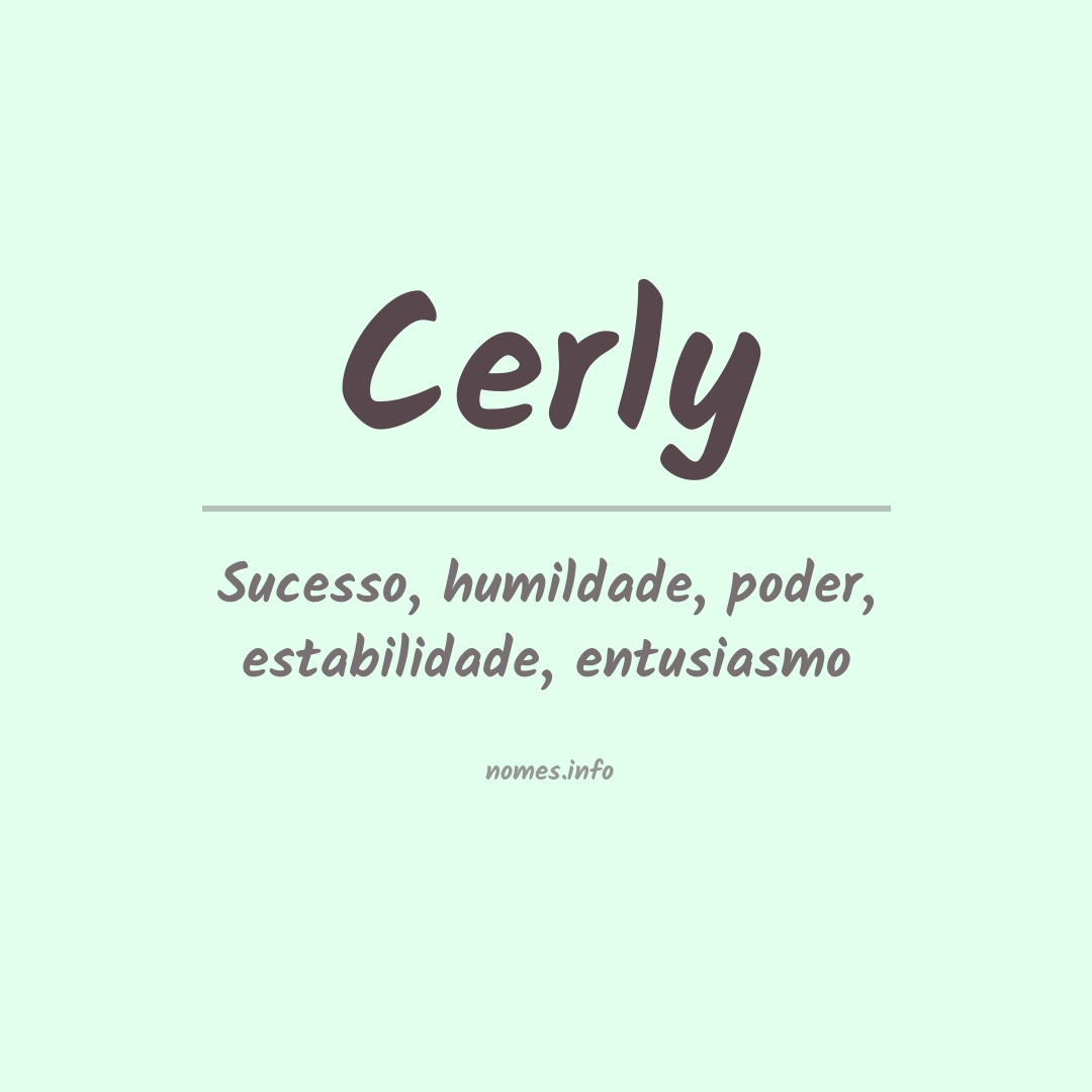 Significado do nome Cerly