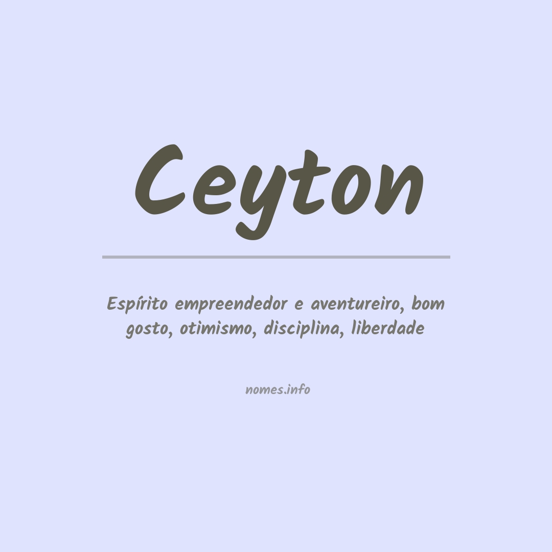 Significado do nome Ceyton