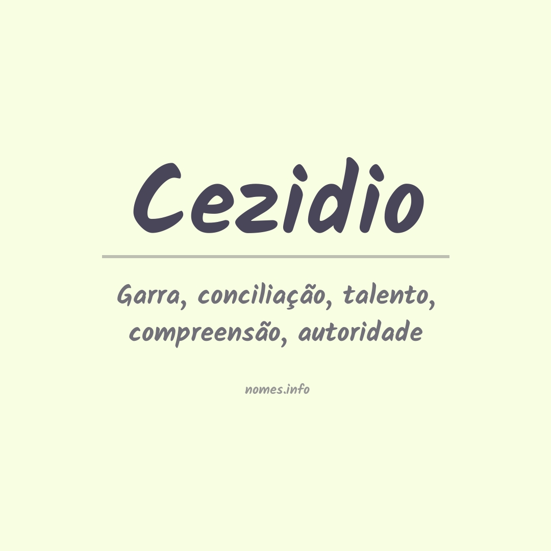 Significado do nome Cezidio