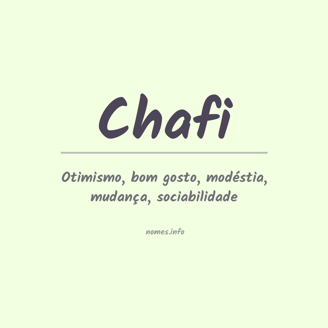 Significado do nome Chafi