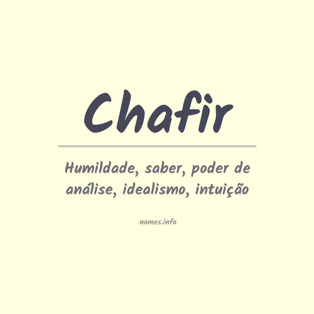 Significado do nome Chafir