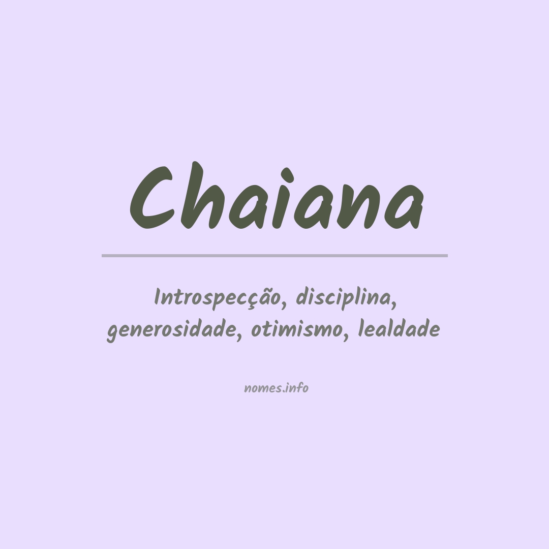 Significado do nome Chaiana