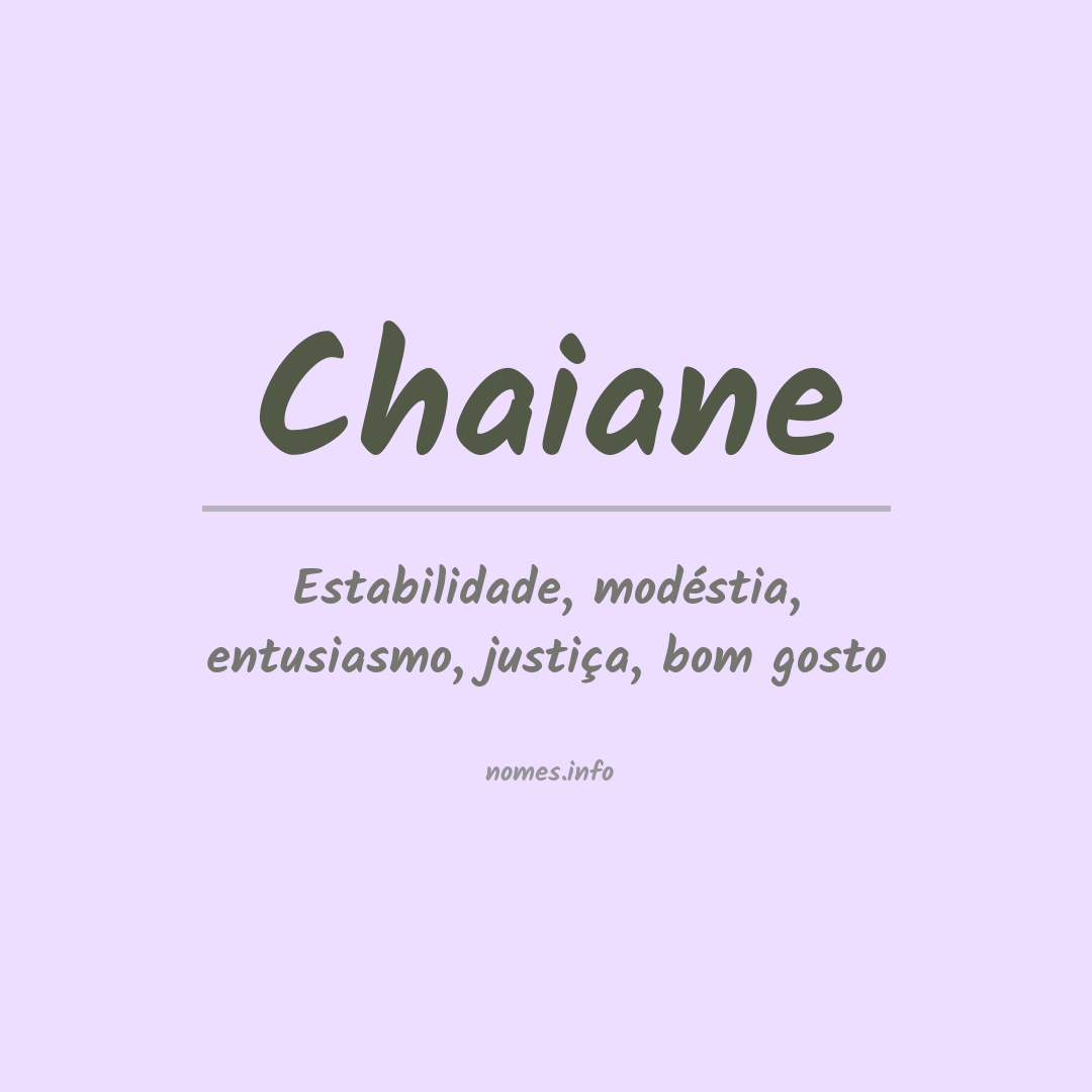 Significado do nome Chaiane