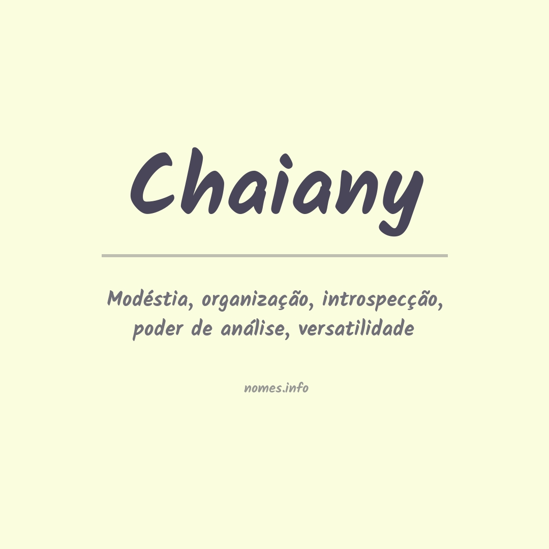 Significado do nome Chaiany