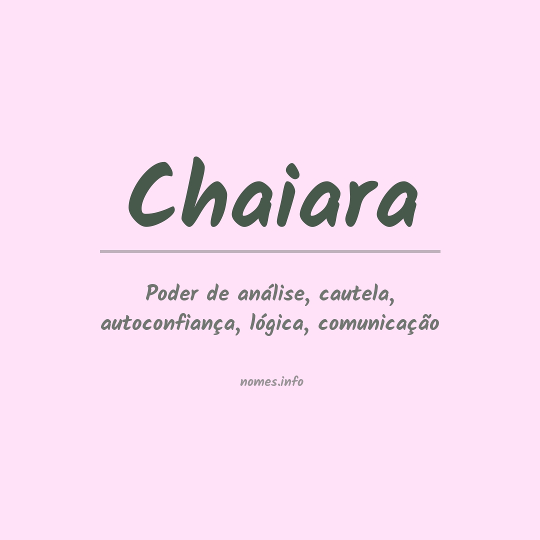 Significado do nome Chaiara