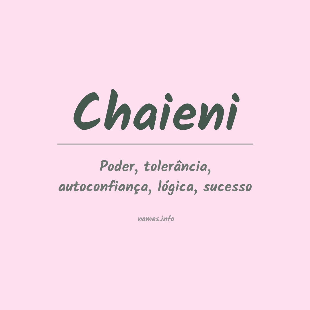 Significado do nome Chaieni