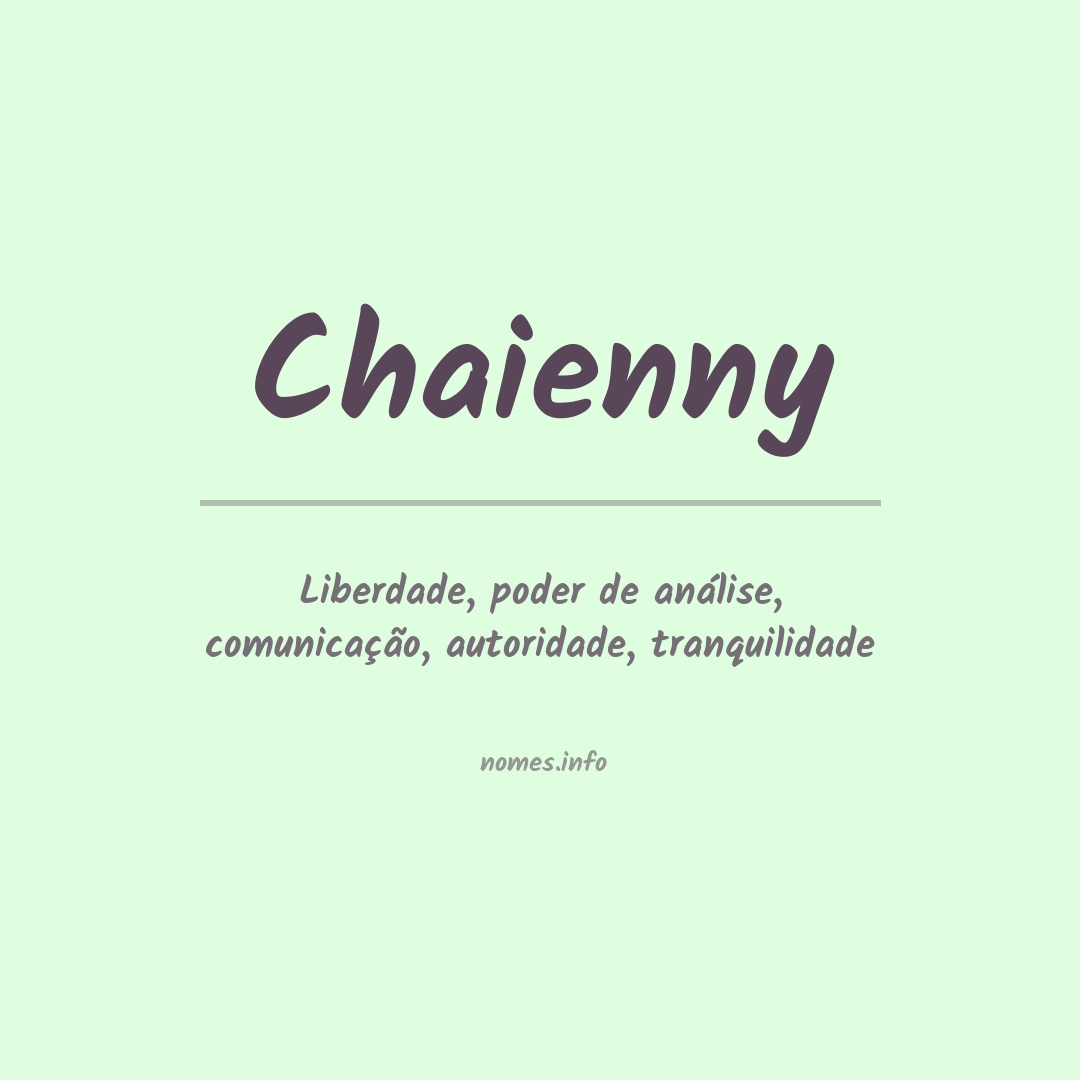 Significado do nome Chaienny