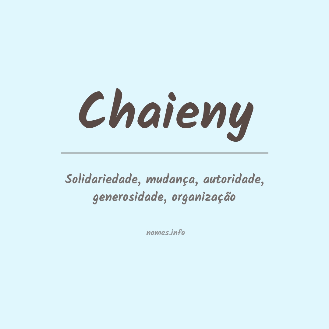 Significado do nome Chaieny
