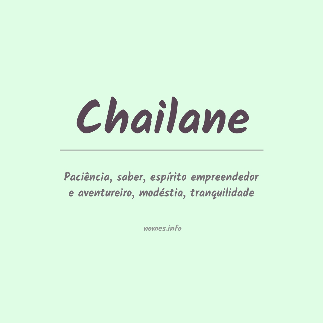 Significado do nome Chailane