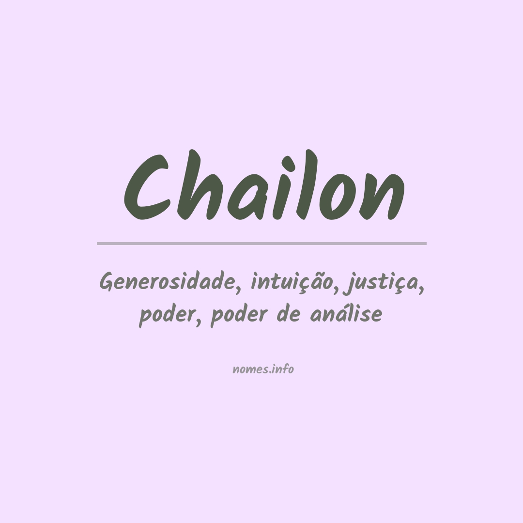 Significado do nome Chailon