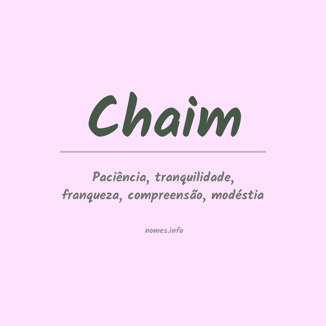 Significado do nome Chaim