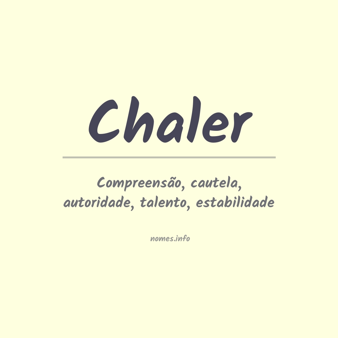 Significado do nome Chaler