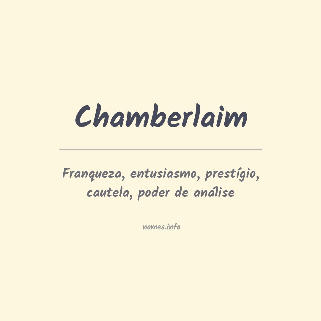 Significado do nome Chamberlaim