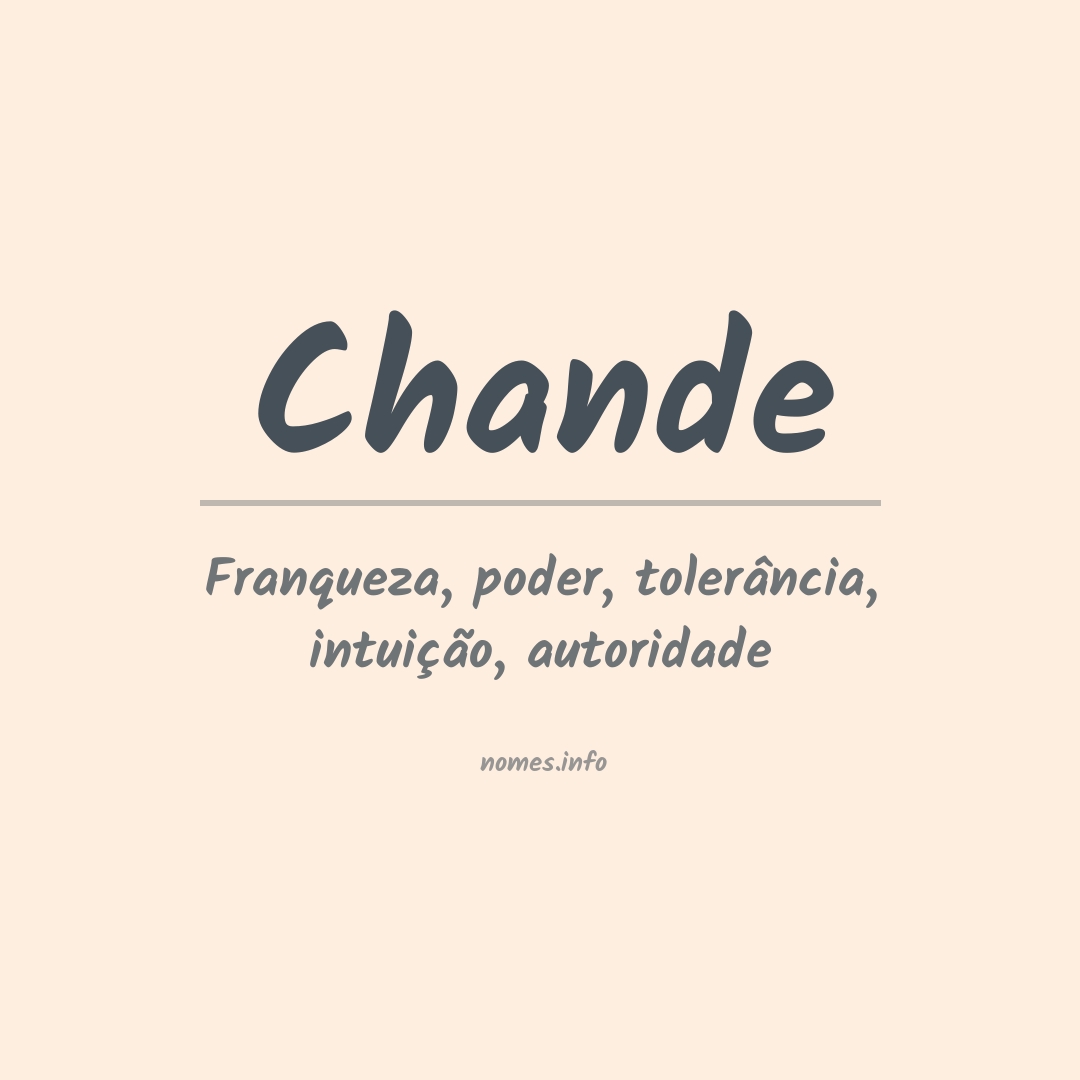 Significado do nome Chande
