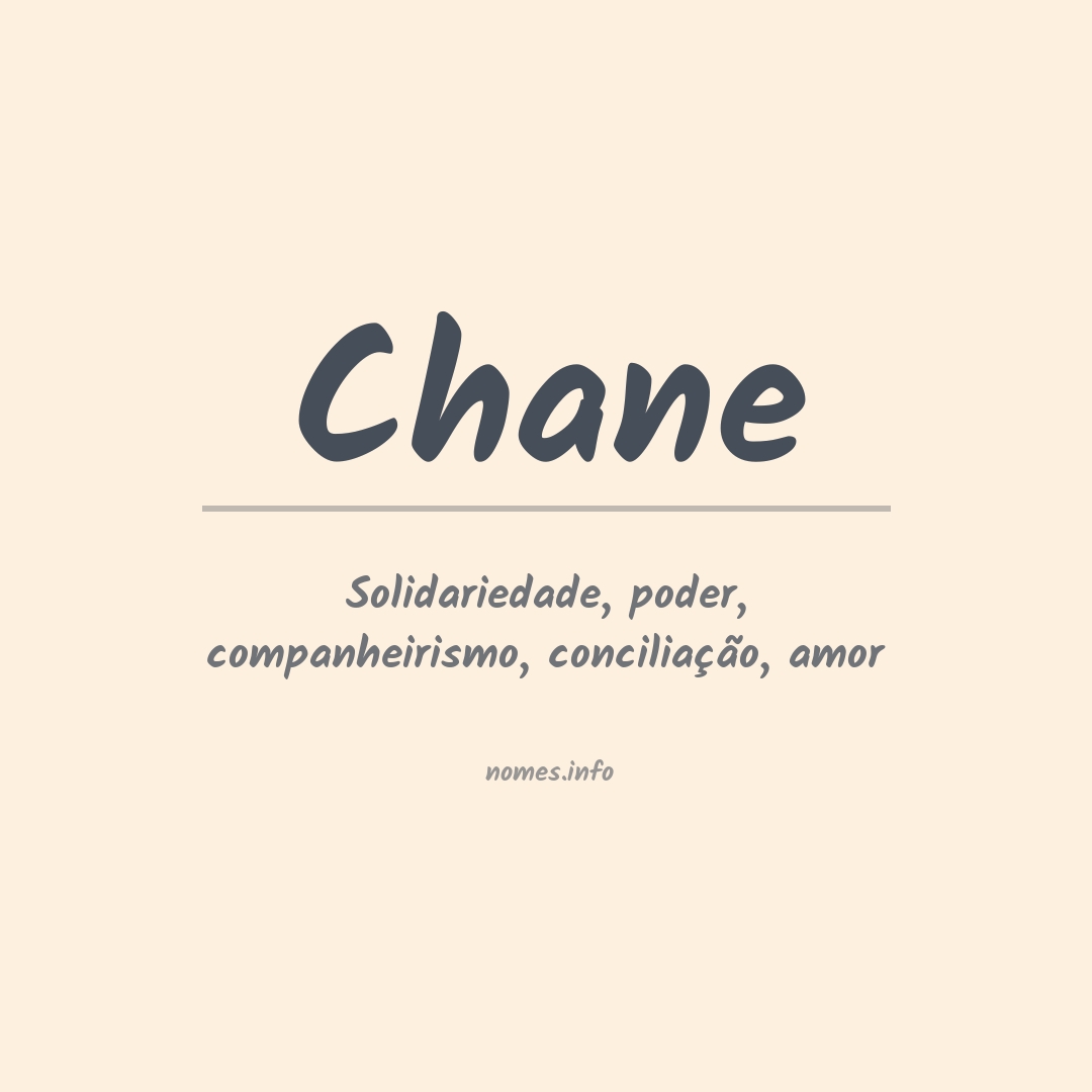 Significado do nome Chane