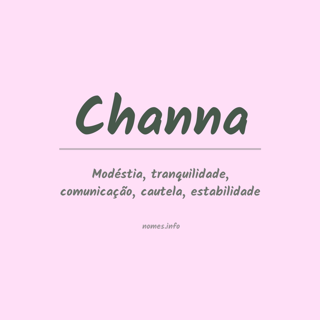 Significado do nome Channa