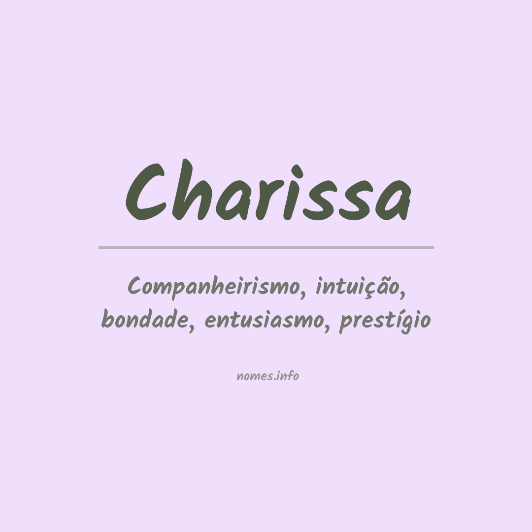 Significado do nome Charissa
