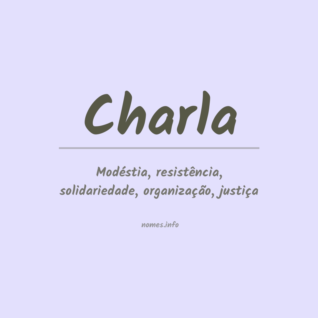 Significado do nome Charla