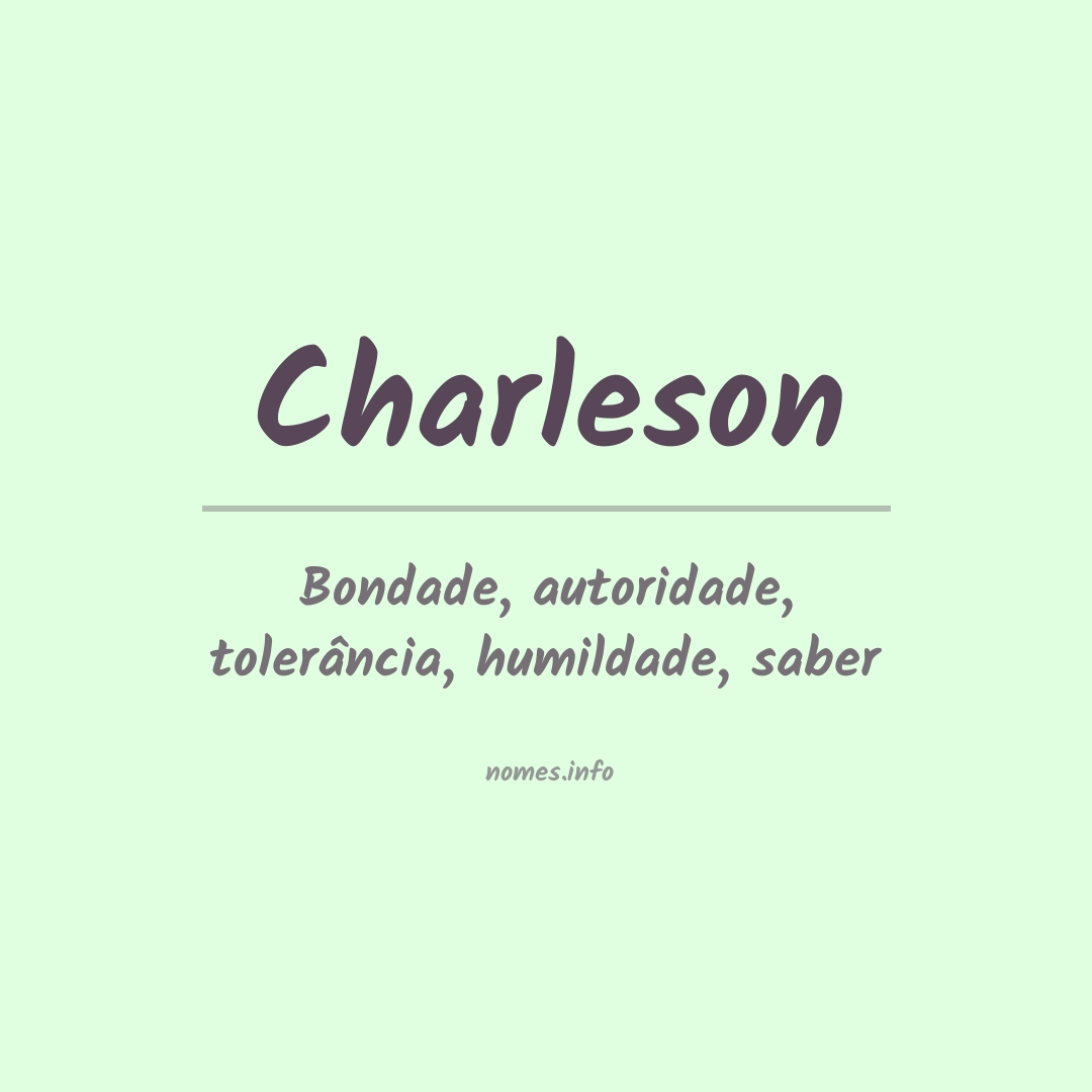 Significado do nome Charleson