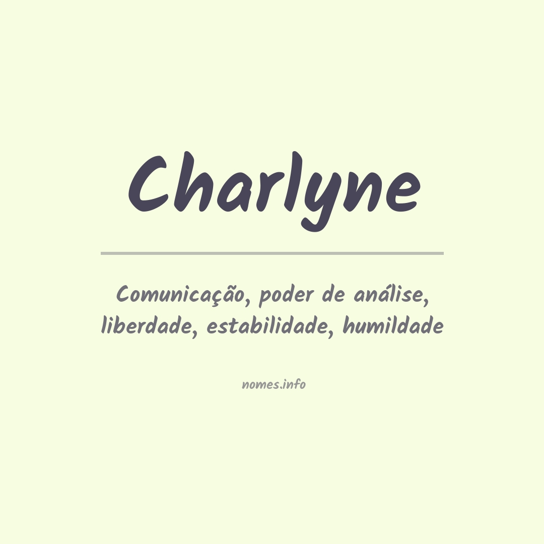 Significado do nome Charlyne