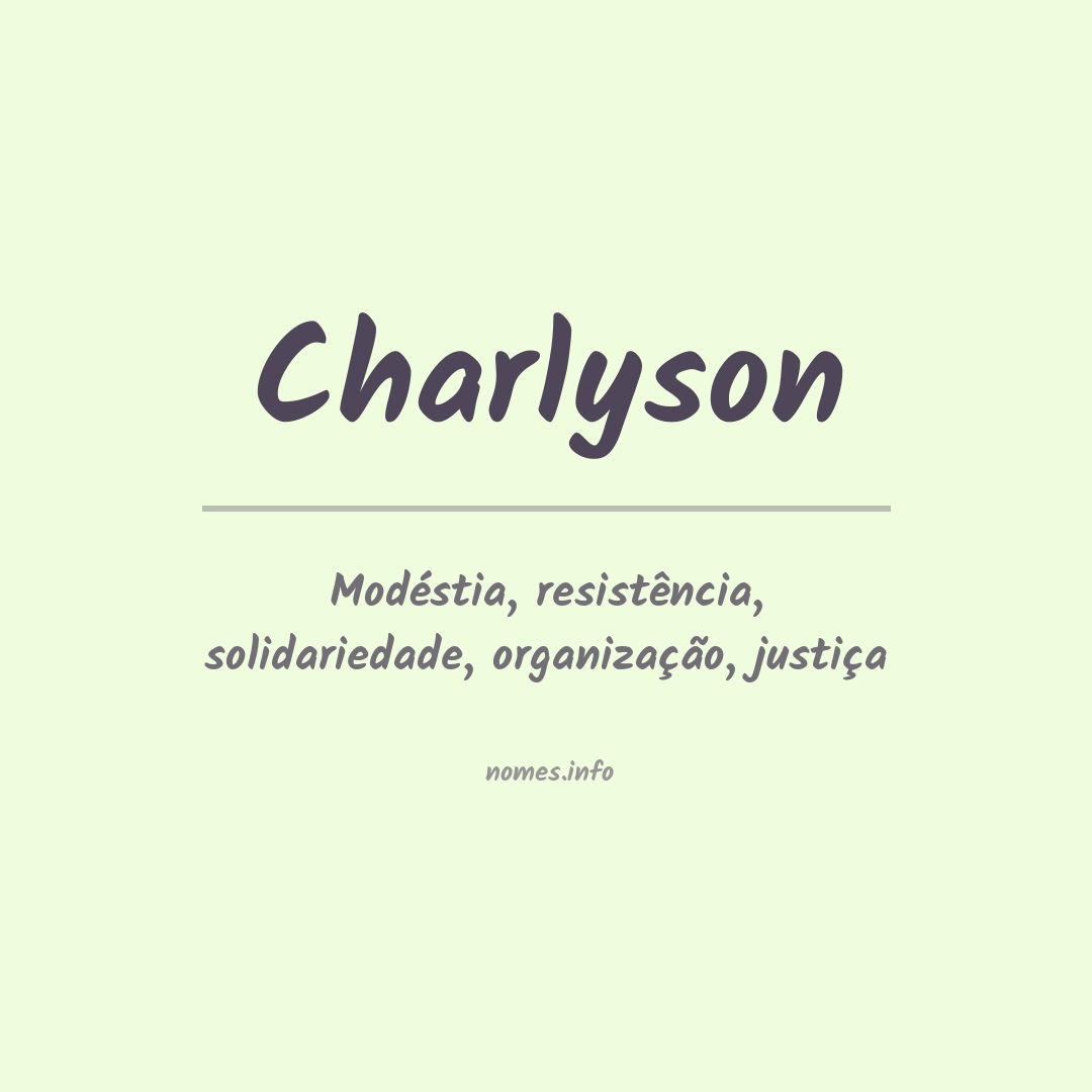 Significado do nome Charlyson