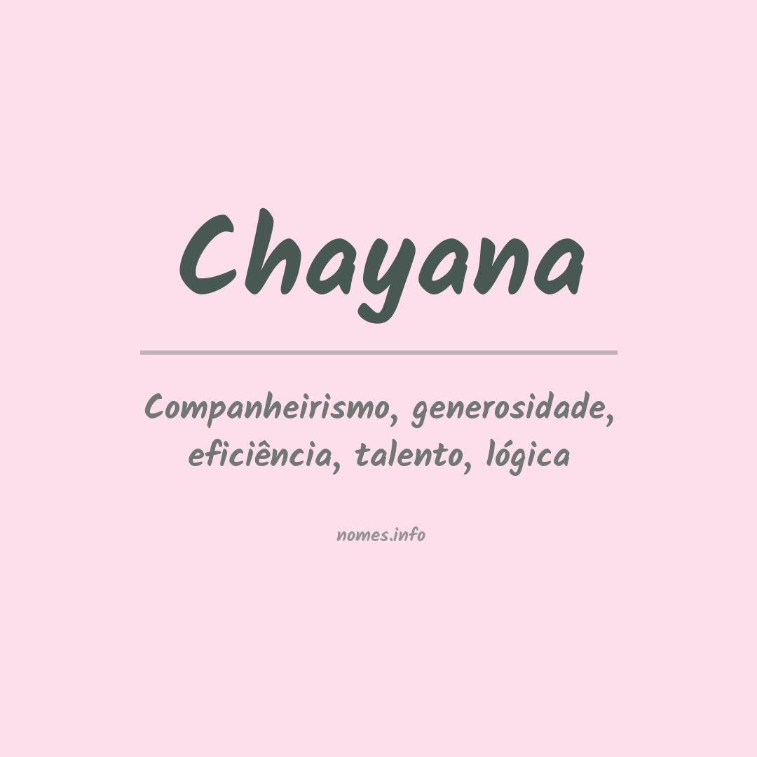 Significado do nome Chayana