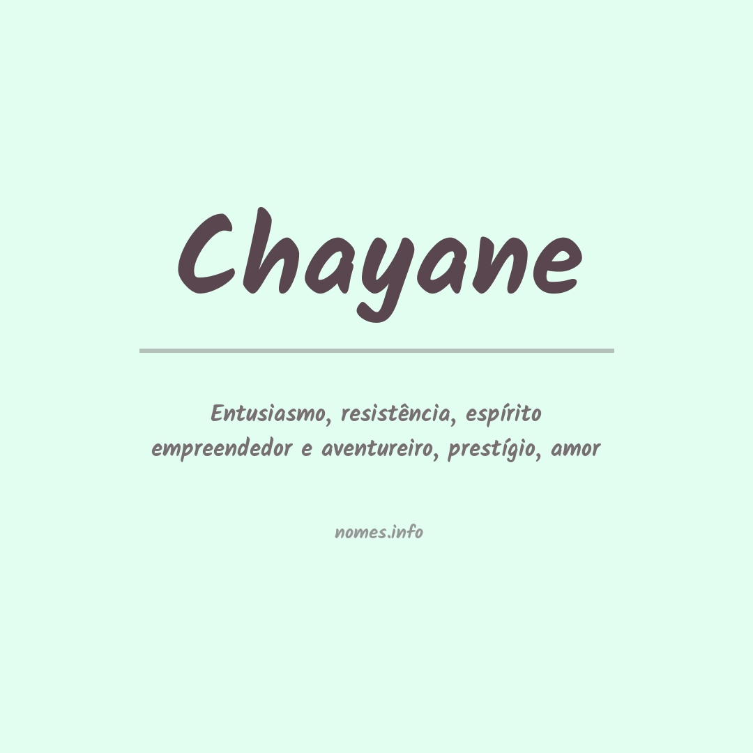 Significado do nome Chayane