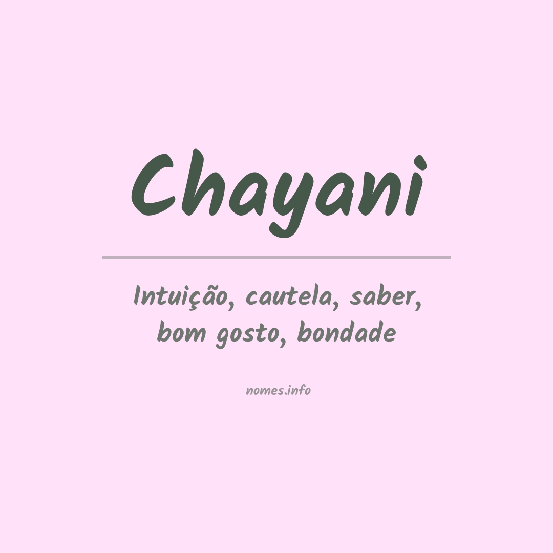 Significado do nome Chayani