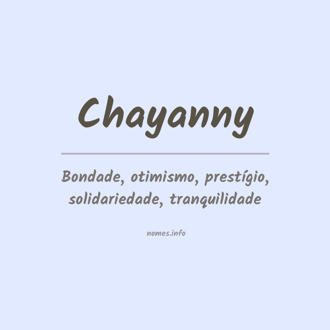 Significado do nome Chayanny