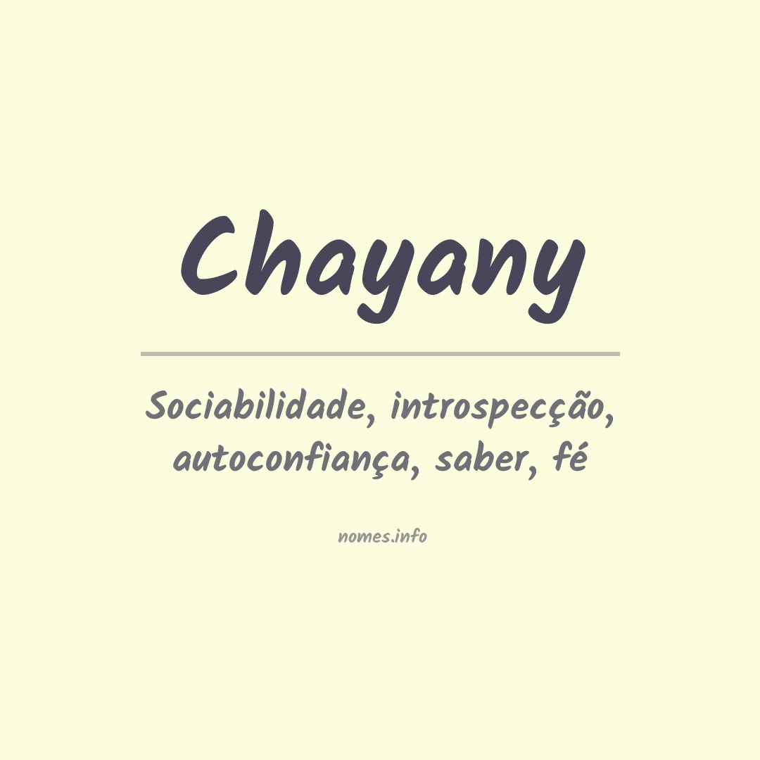 Significado do nome Chayany