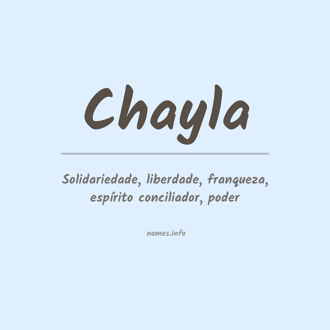 Significado do nome Chayla