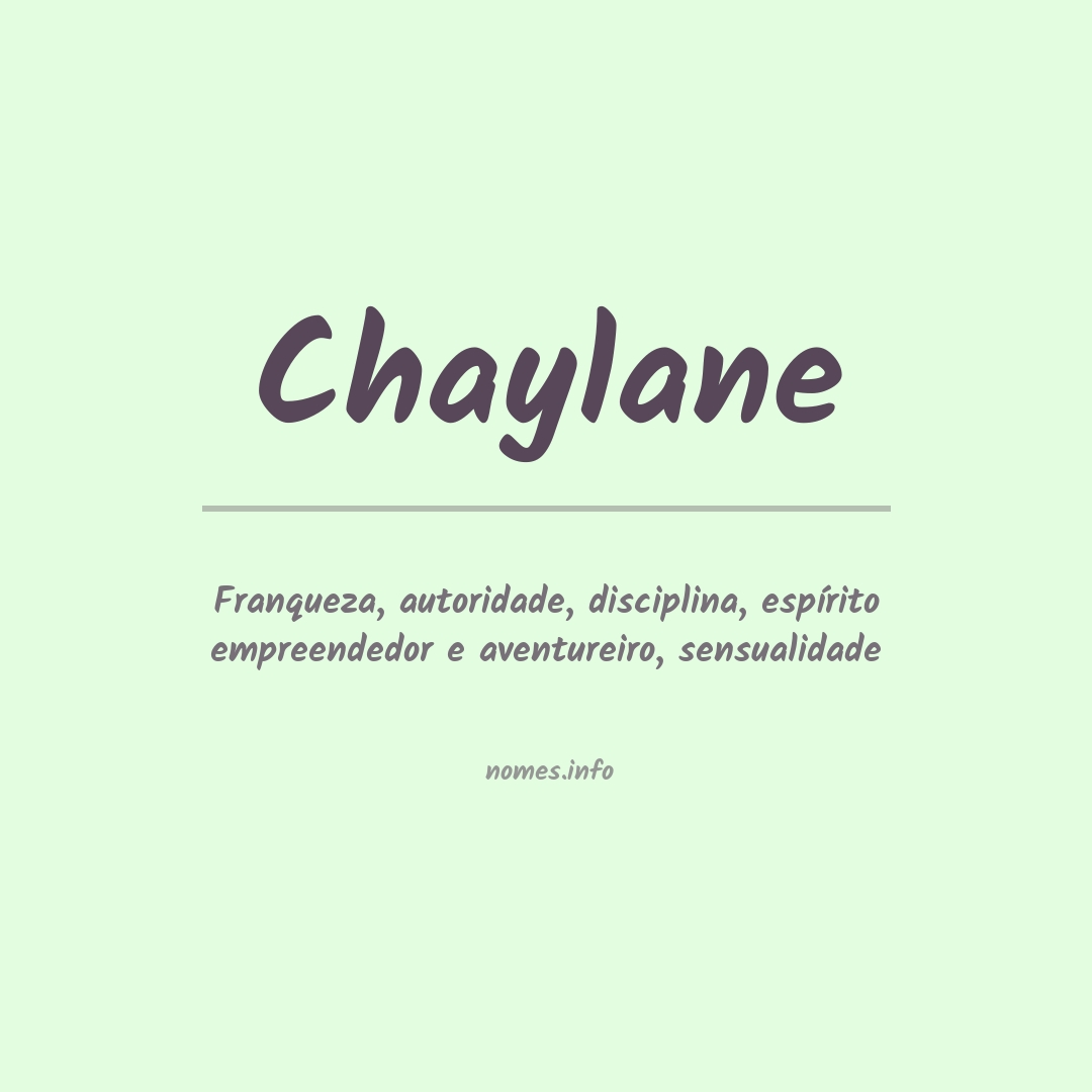 Significado do nome Chaylane