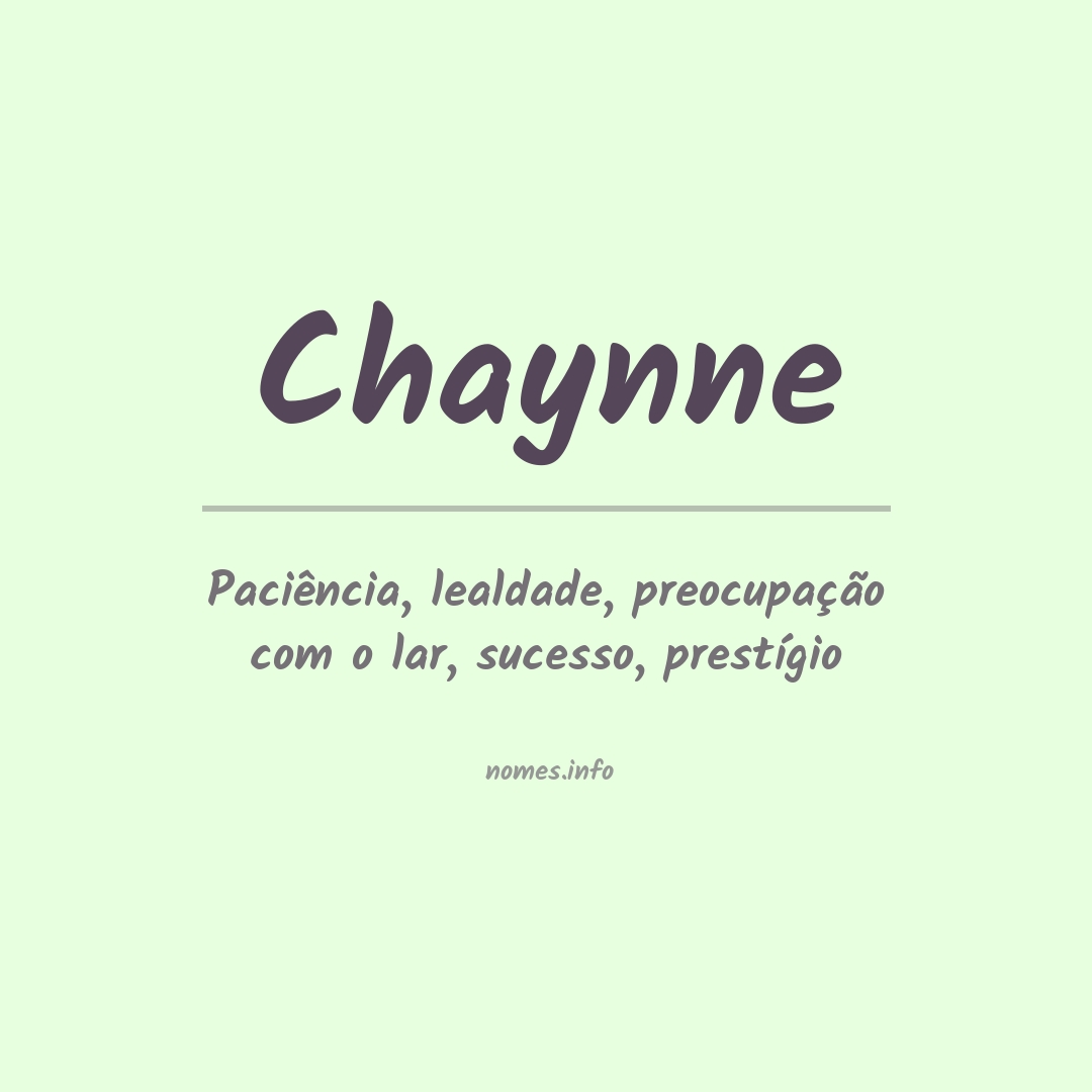 Significado do nome Chaynne